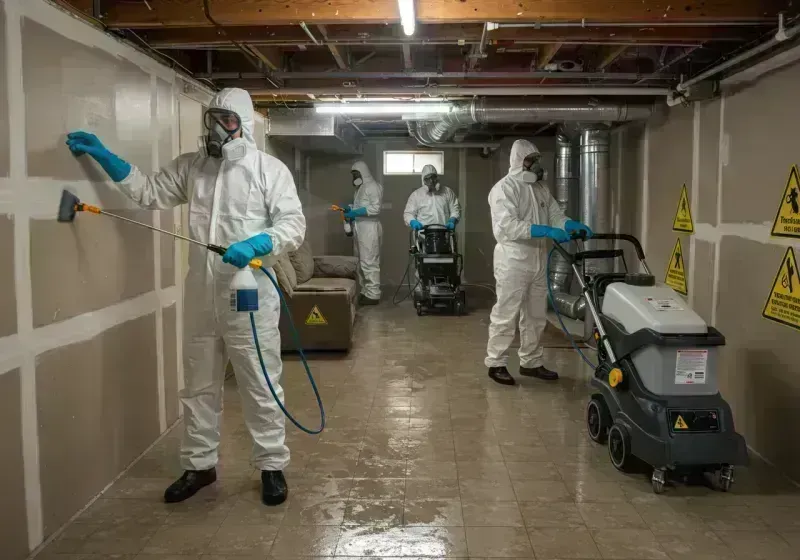 Basement Moisture Removal and Structural Drying process in Oxford, KS